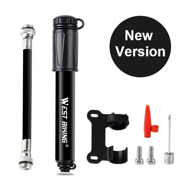 WEST BIKING 100PSI pompe à vélo en alliage d'aluminium haute pression main Mini pompe à vélo pneu go