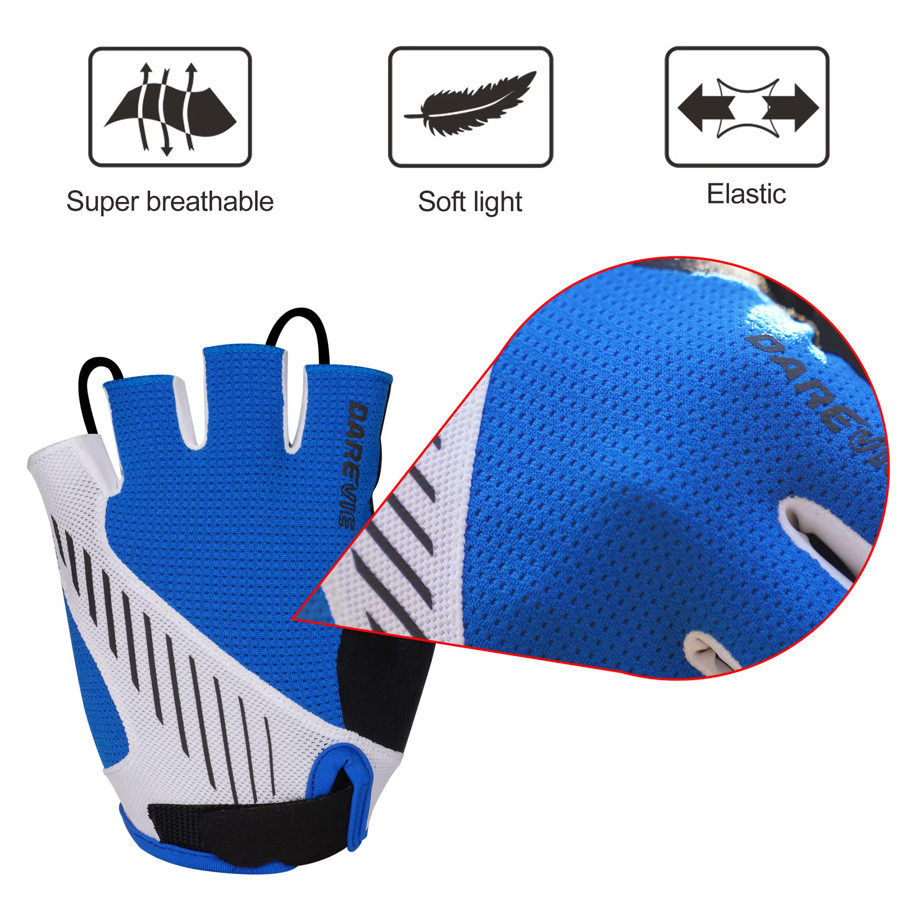 DAREVIE vtt gants de cyclisme demi doigt Taiwan tissu Gel rembourré antichoc gants de cyclisme gants