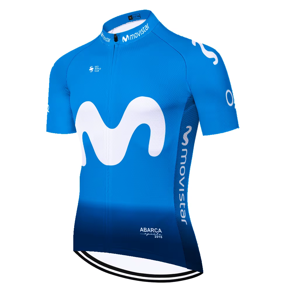 Maillot de cyclisme Movistar, vêtements de cyclisme d'été, Ropa Ciclismo, maillot de vélo VTT à manc