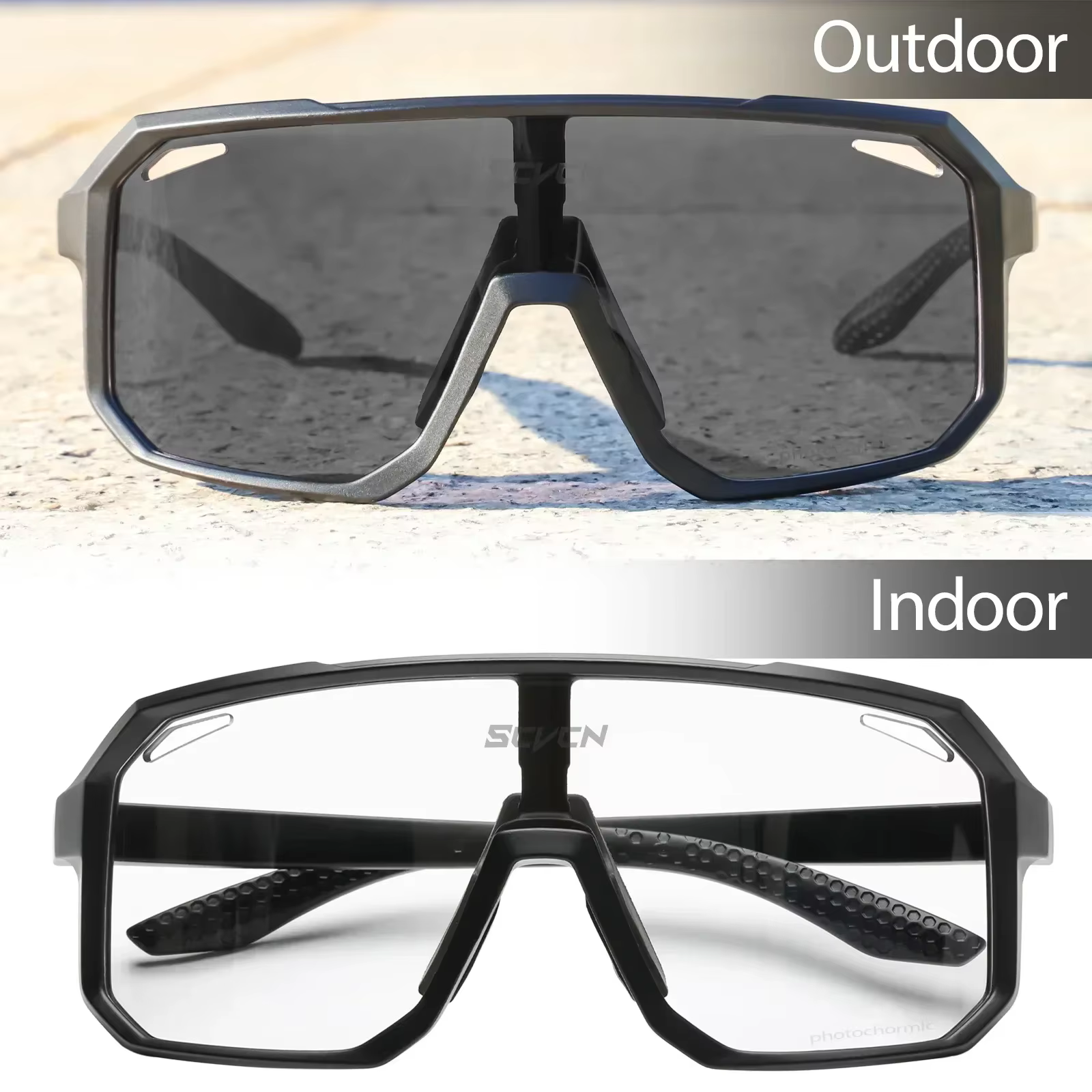 SCVCN lunettes de soleil de cyclisme photochromiques cyclisme en plein air route VTT lunettes hommes