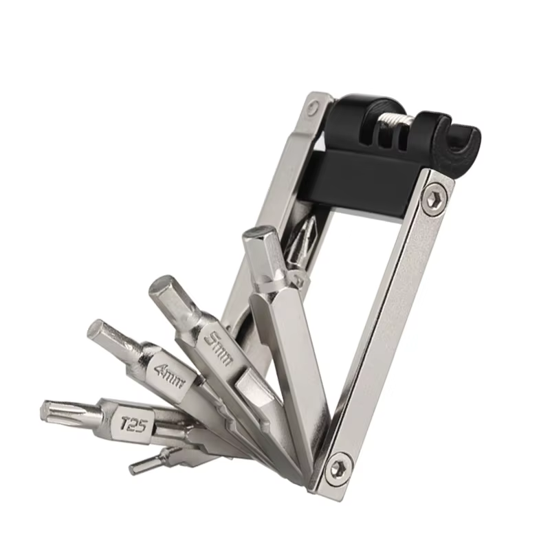 Kit d'outils de réparation de vélo, clé à rayons hexagonaux pliable pour coupe-chaîne vtt, tournevis