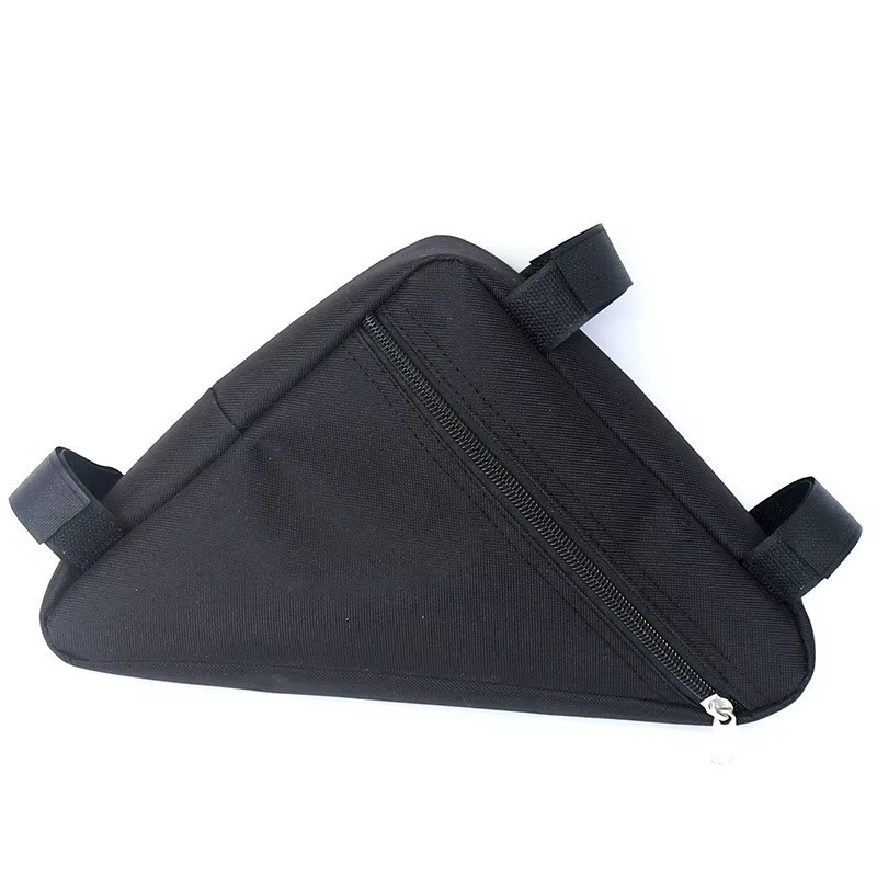 Sac de vélo de montagne durable noir avec compartiment à batterie, design triangle, accessoires de v