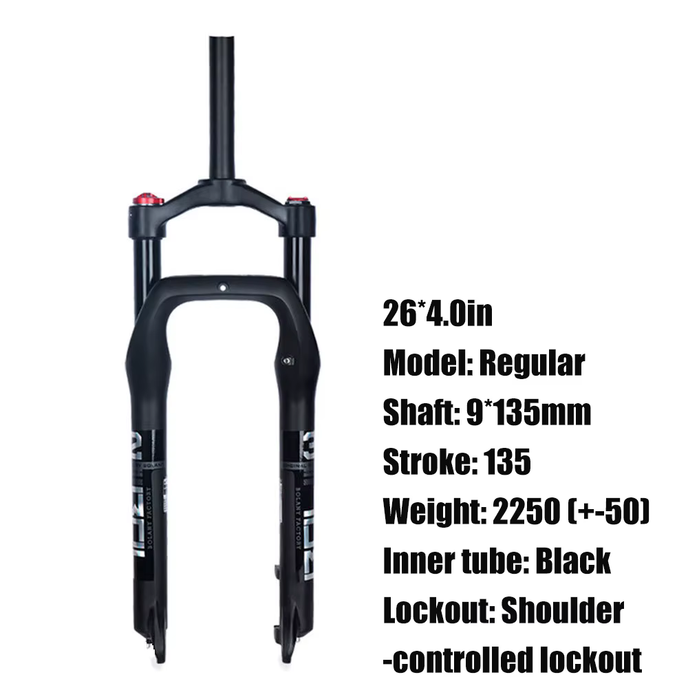 BOLANY fourche de vélo de neige 20/26 "fourche pneumatique en alliage de magnésium 120mm Suspension 
