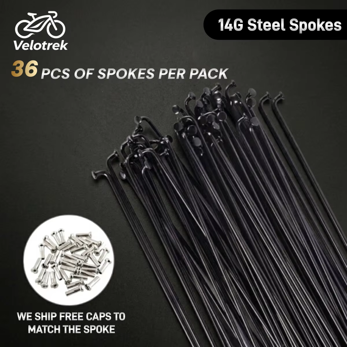 36 pièces rayons de vélo rayons de roue de vélo rayons de vélo haute résistance en acier au carbone