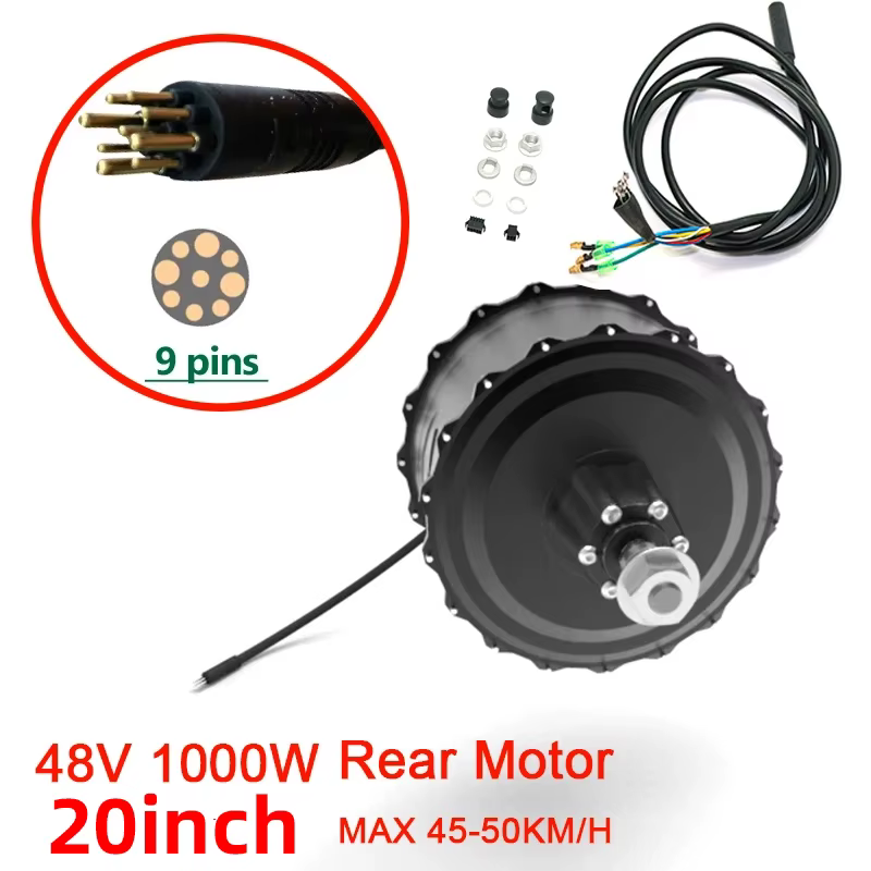 Kit de conversion de vélo électrique Fat Bike 48V 1000W avec moteur arrière sans balais et pneus 4.0
