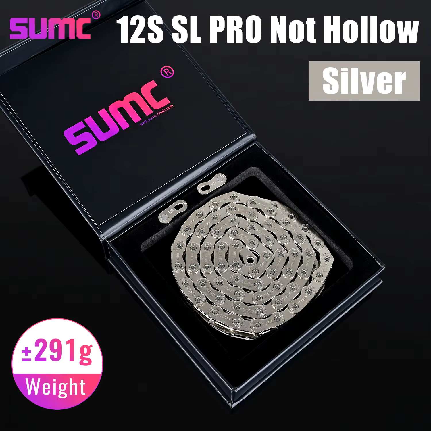 Chaîne de vélo SUMC 12 vitesses SL (creux complet) et EL (demi-creux) 126L ultra-légère pour VTT/rou