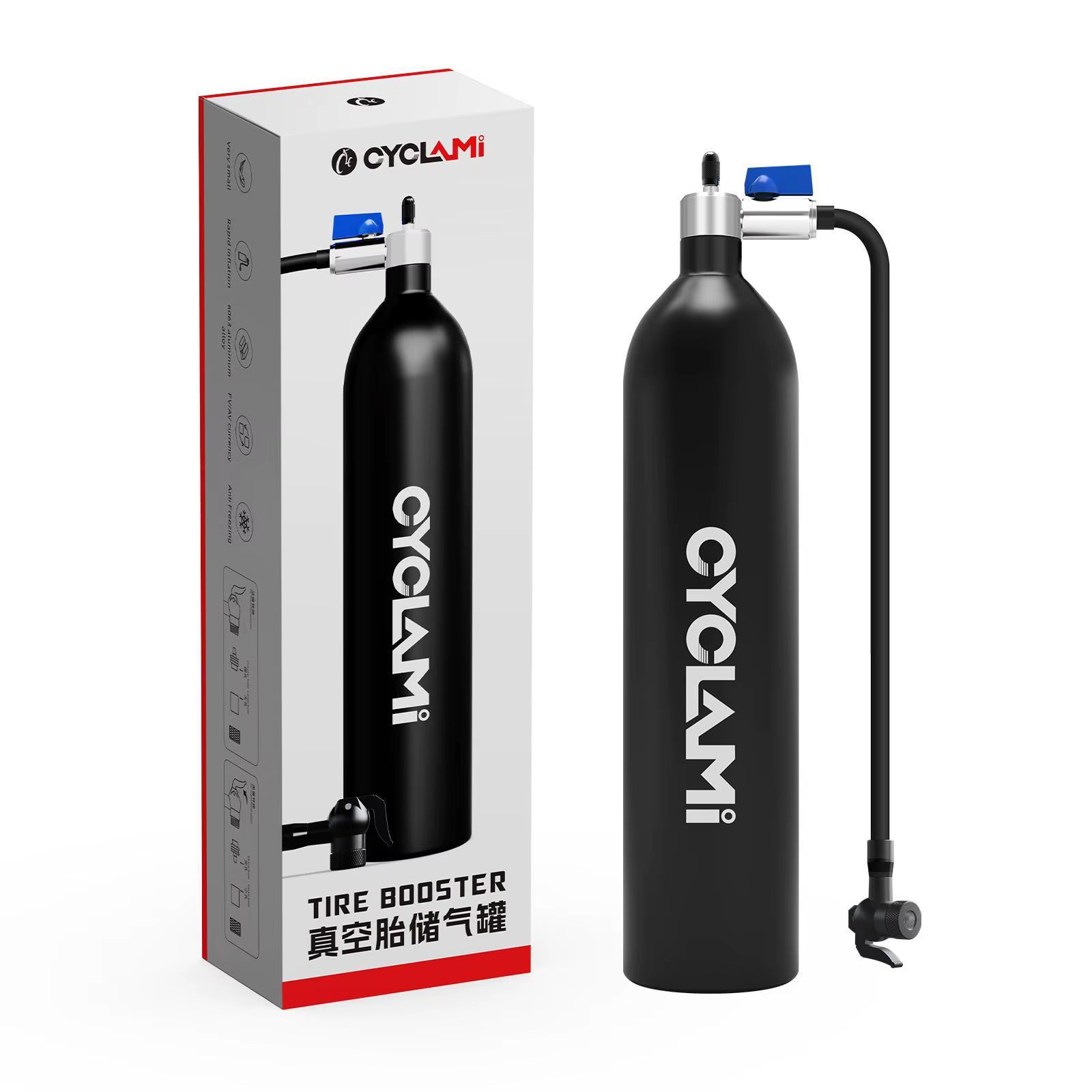 CYCLAMI réservoir de gonflage de pneu Tubeless 1,3 l gonfleur de vélo de route de montagne bouteille