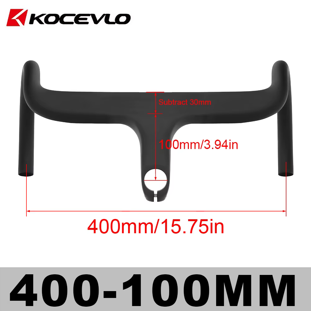Guidon de vélo de route intégré en carbone KOCEVLO R03 avec entretoises, guidon de vélo de route