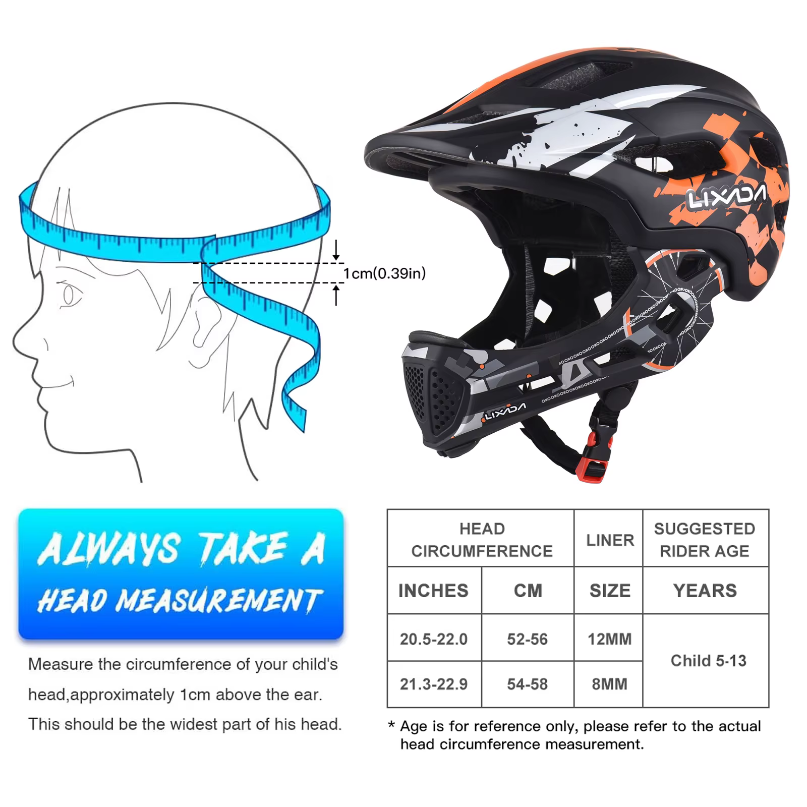 LIXADA Casque de Cycle pour Enfants Casque intégral détachable Casque de Cycle réglable pour Enfants