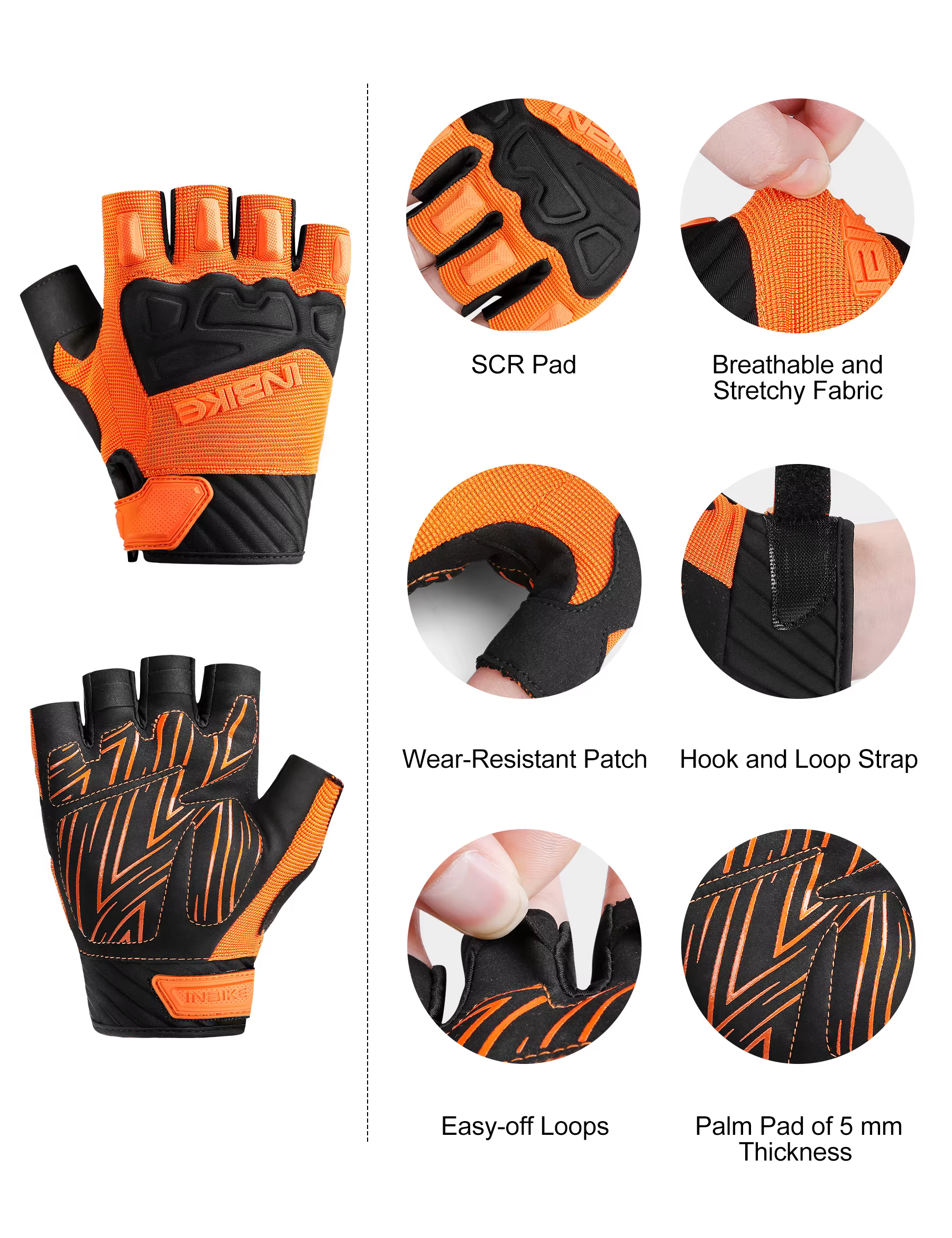 INBIKE 2023 nouveauté gants de vélo vtt été demi doigt gants de cyclisme pour hommes femmes respiran