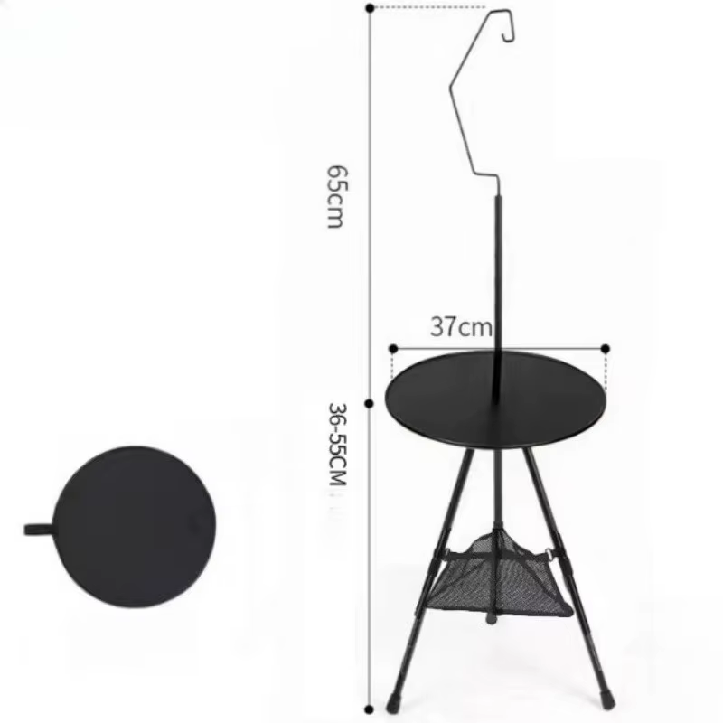 Table ronde pliante en alliage d'aluminium pour l'extérieur, table portable à hauteur réglable, tabl