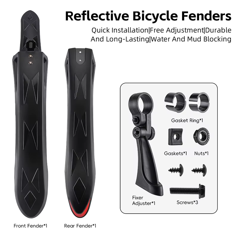 Garde-boue réfléchissants WEST BIKING pour vélo, haute résistance, garde-boue avant et arrière durab