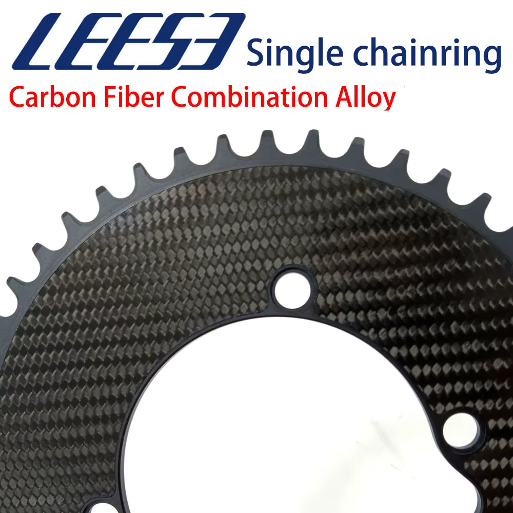 LEESE plateau unique 110 BCD-4Bults pour vélo de route/Graclé 46T 48T 50T 52T combinaison de fibres 