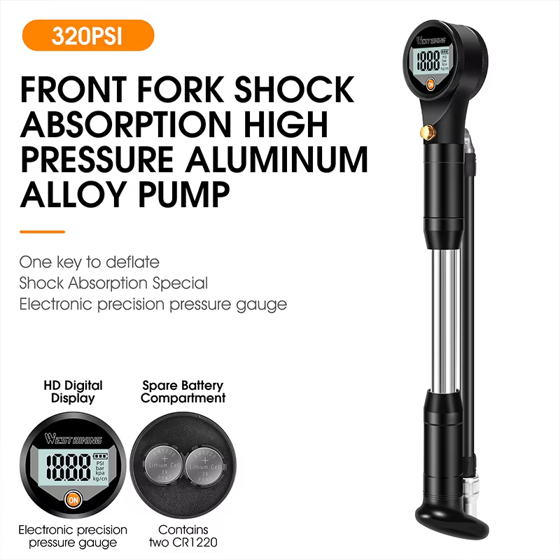 WEST BIKING-Pompe haute pression, 320psi, pour fourche à suspension arrière, assujetSchrader, pour v