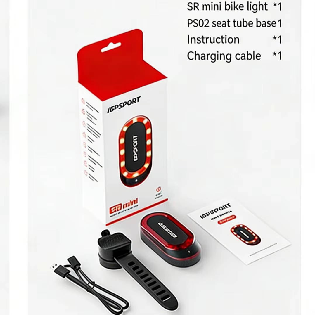 Feu arrière de vélo IGPSPORT Radar SR MINI avec détection de freinage, lampe de selle, rechargeable,