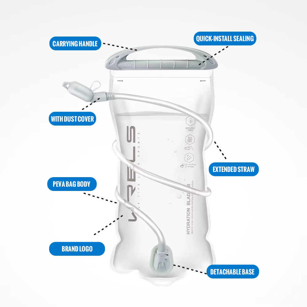 WRELS Pack d'hydratation réservoir d'eau anti-fuite sans BPA sac de rangement de vessie d'eau randon
