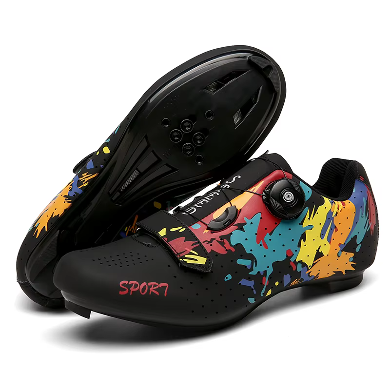 Chaussures de cyclisme en fibre de carbone pour hommes, chaussures de cyclisme sur route professionn