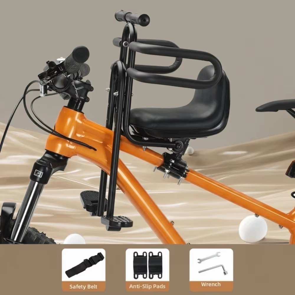 Siège enfant avant pour vélo VTT avec pédales et accoudoirs – Installation facile et réglable ‌ Sièg