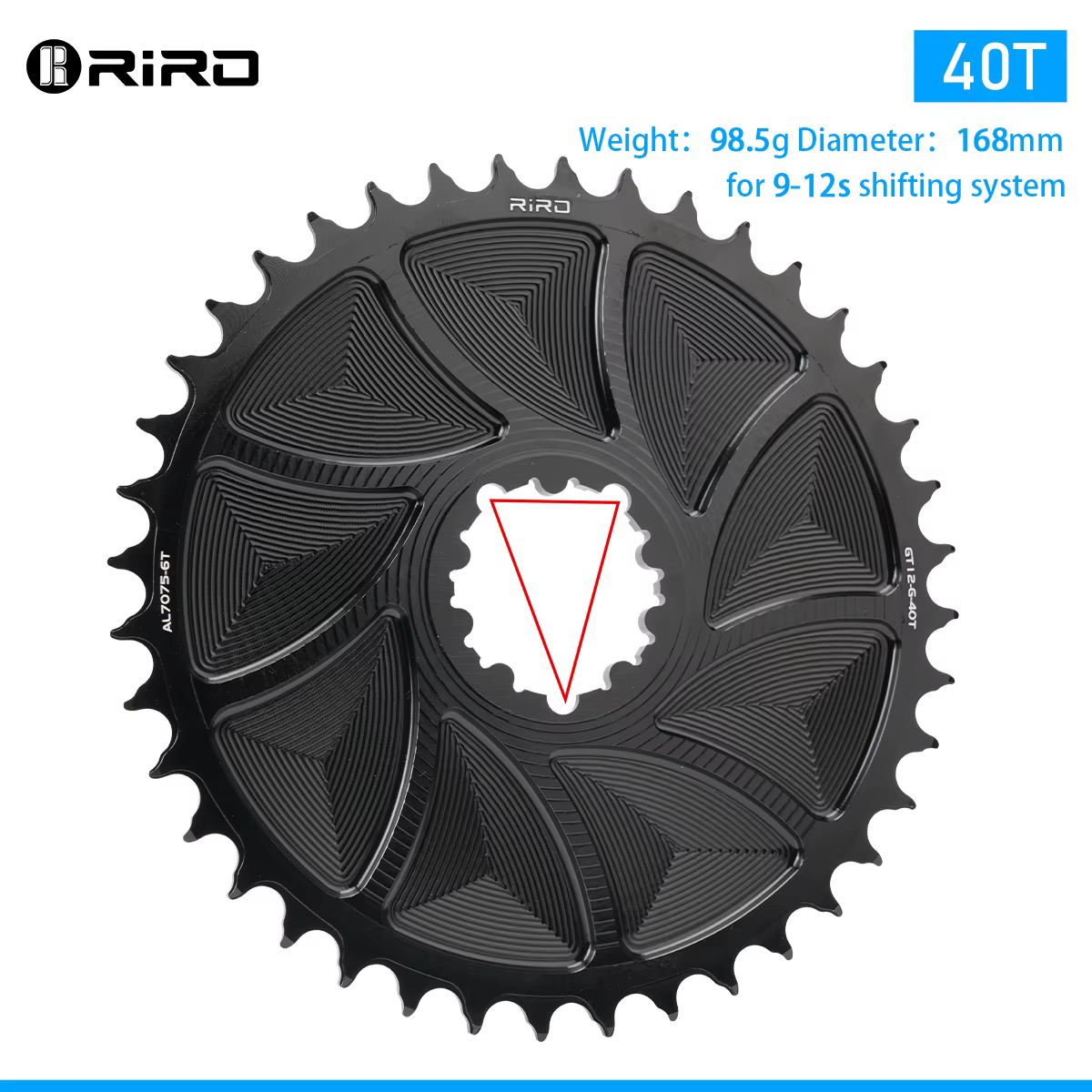 Plateau de pédalier fermé RIRO 3 boulons DM pour vélo, 40T 42T 44T 46T 48T 50T 52T 56T 58T, en allia