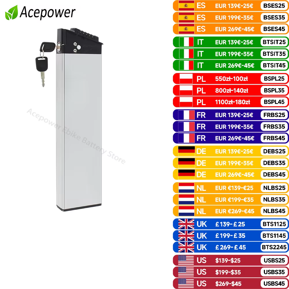 Pour ADO A20 Fiido M1 batterie de rechange de vélo électrique pliant DCH006 36V 10.4Ah 12.5Ah 17.5Ah