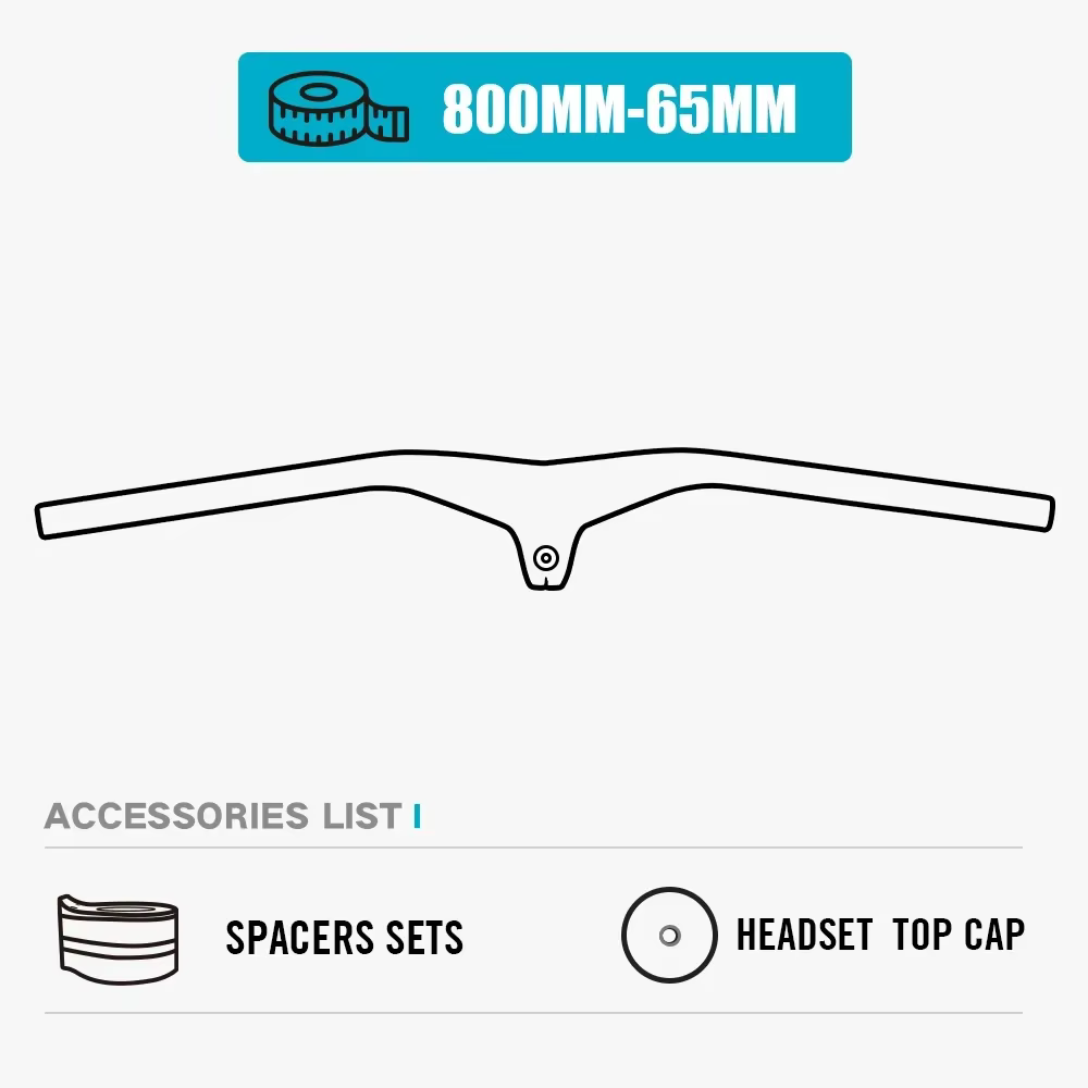 Guidon intégré RYET Carbon MTB -7 °   Potence plate monobloc Degrees Fiber Rise 800mm XC pour VTT, p