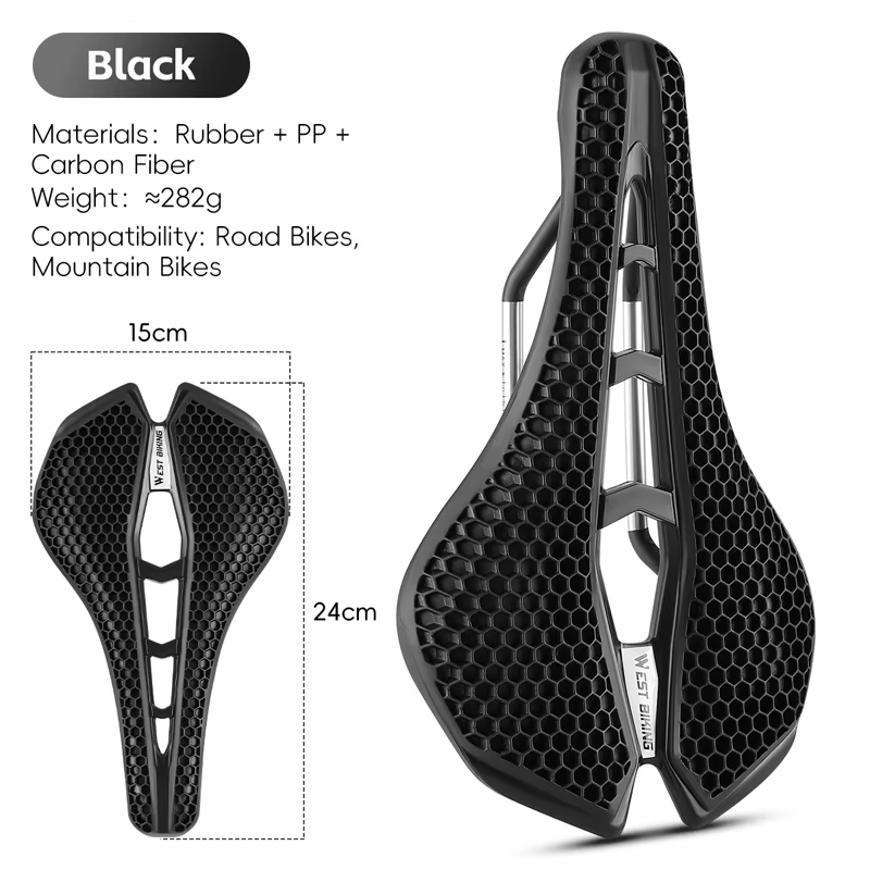 WEST BIKING – siège de vélo de route 3D, selle de vtt confortable de 150mm avec Absorption des chocs