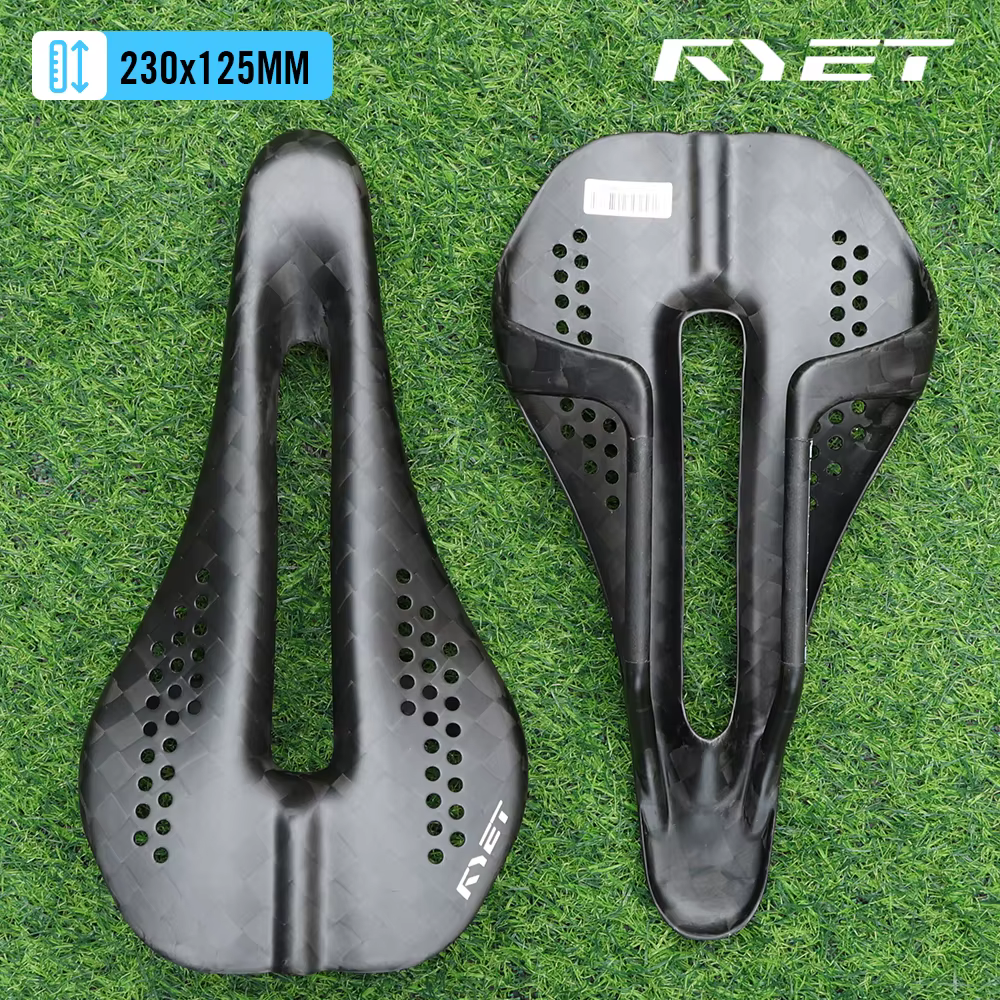 RYET 12K selle de vélo ultralégère en carbone 59g 230x125mm pour vtt/chevier/vélo de route selle de