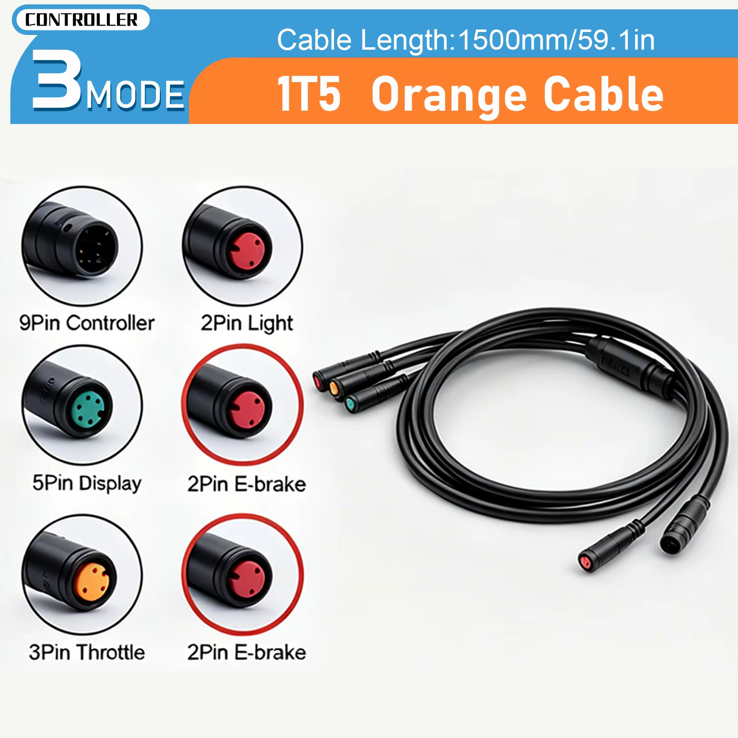 Contrôleur de moteur sans balais à onde sinusoïdale pour vélo électrique 24/36/48V 250W-1000W 17A 26