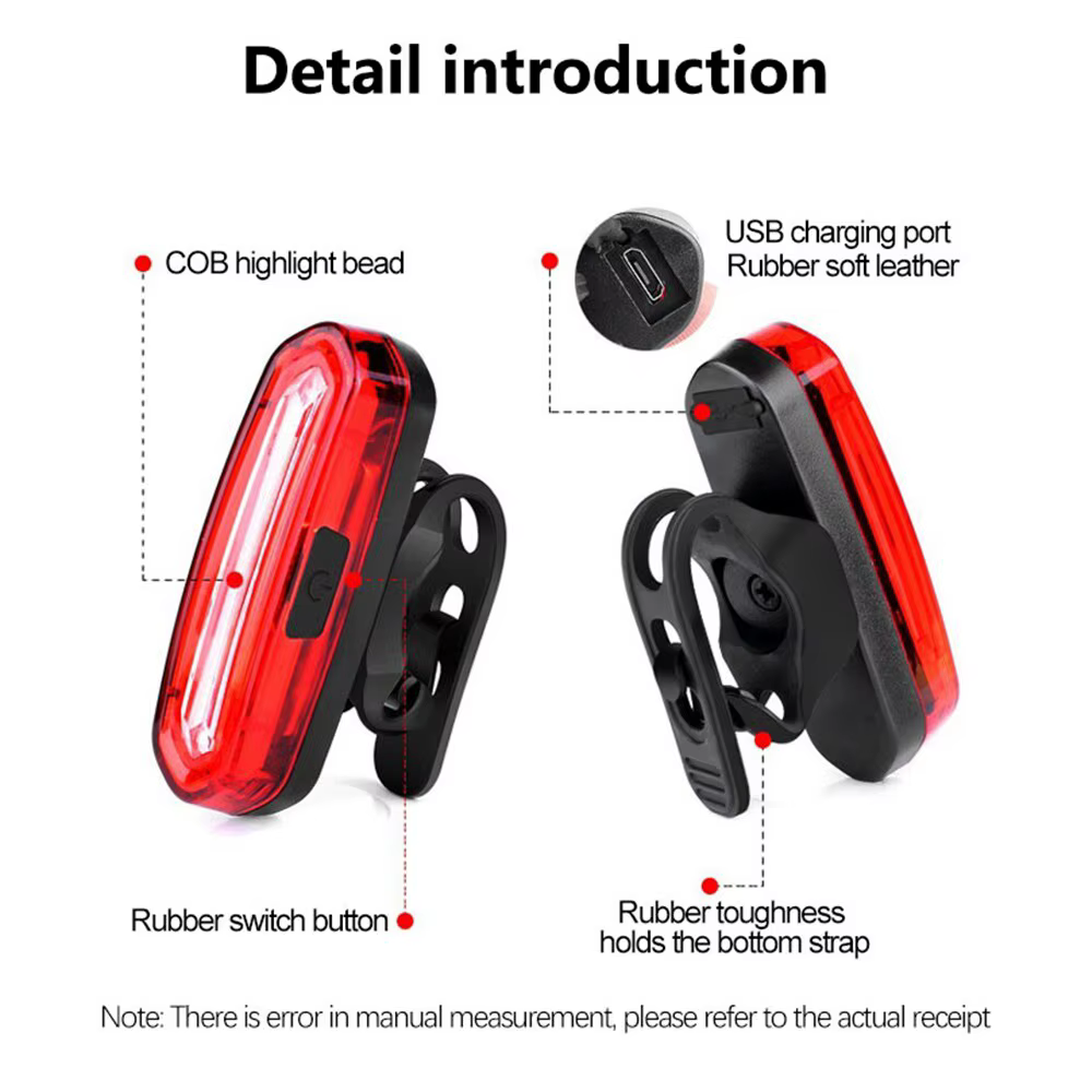 Feu arrière VTT lumière rouge vélo lumière arrière USB Rechargeable LED vélo vélo avertissement lumi
