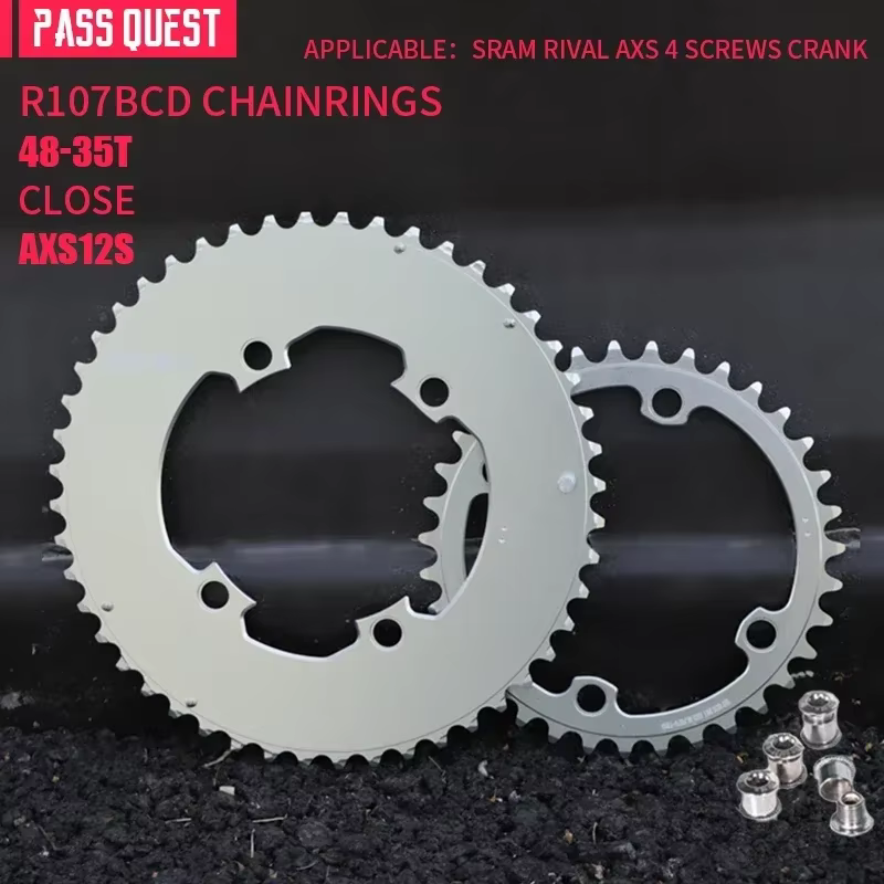 PASS QUEST Sram Rival AXS 12S 107BCD double plateau VTT vélo de route 46-33T 48-35T 50-37T 52-39T vé