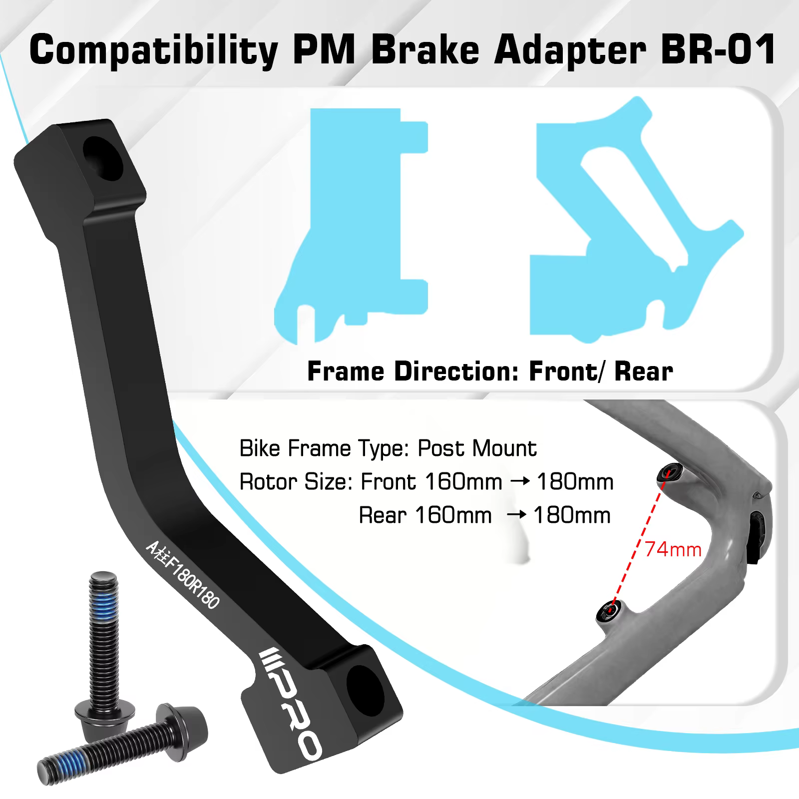 IIIPRO adaptateur de frein de vélo 160 à 140 180 203 convertisseur de frein à disque de vélo Durable