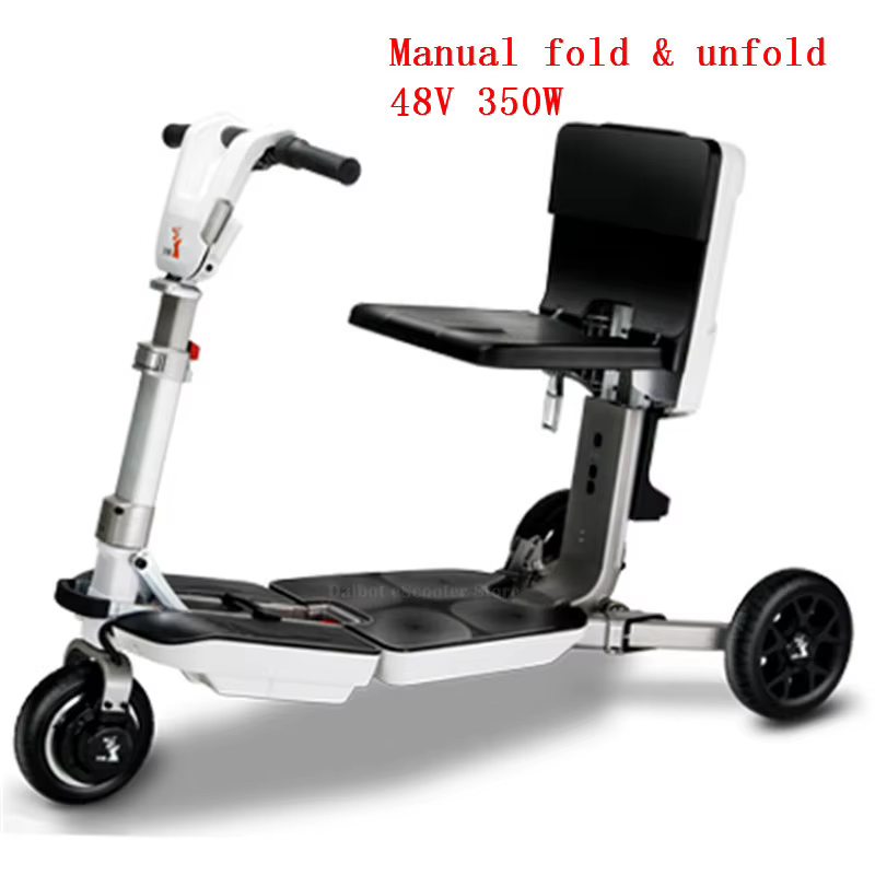 Tricycle Électrique Pliable et observateur pour Personnes Âgées, 48V, 350W, Batterie au Lithium, pou