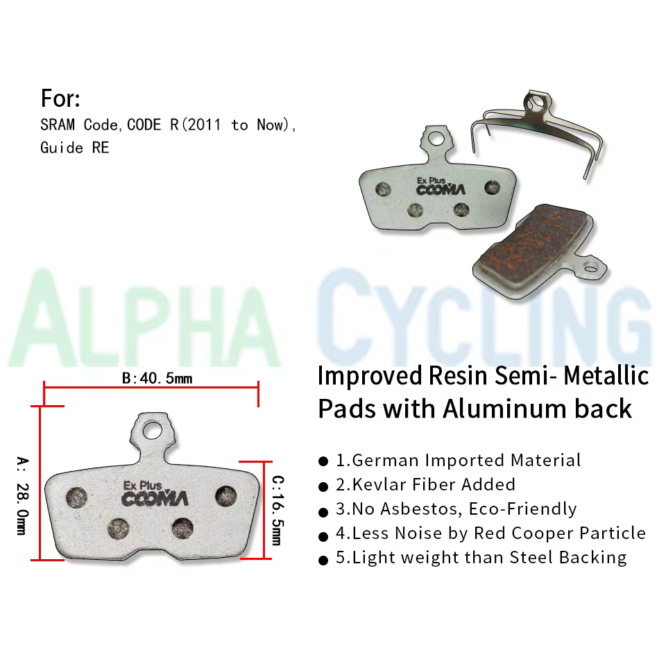 4 paires de plaquettes de frein à disque de vélo Ex Plus pour AVID SRAM DB8 Code 2011 + Code R Guide