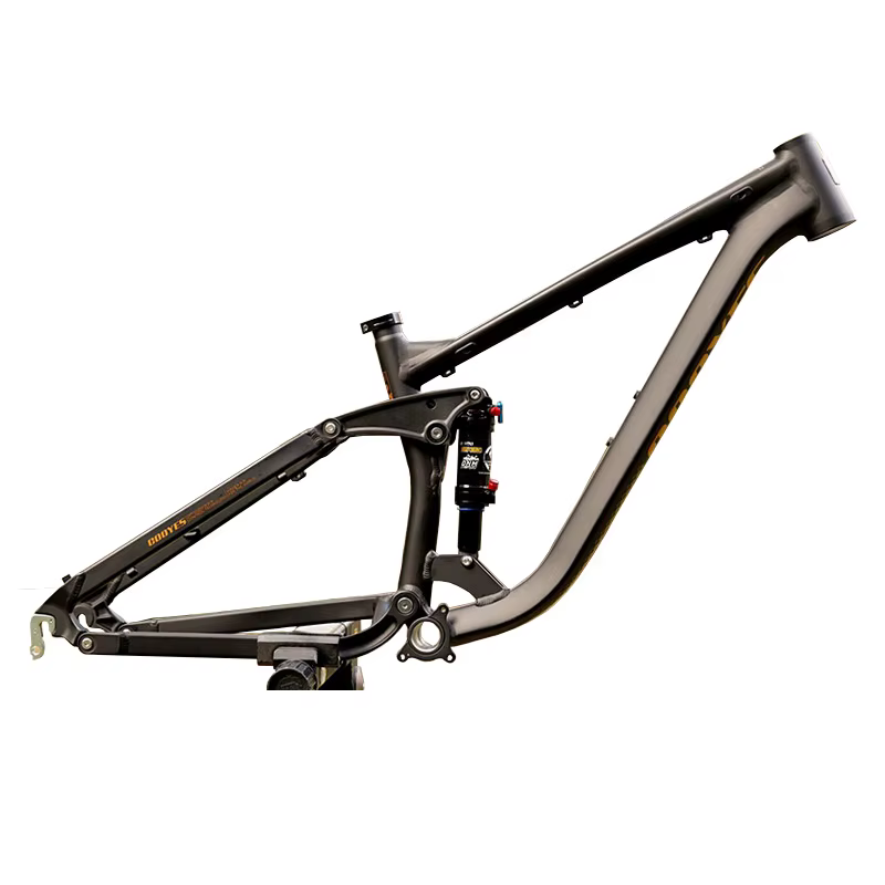 Cadre de vélo tout suspendu en alliage d'aluminium pour VTT électrique Soft Trail 4 liens MTB Enduro