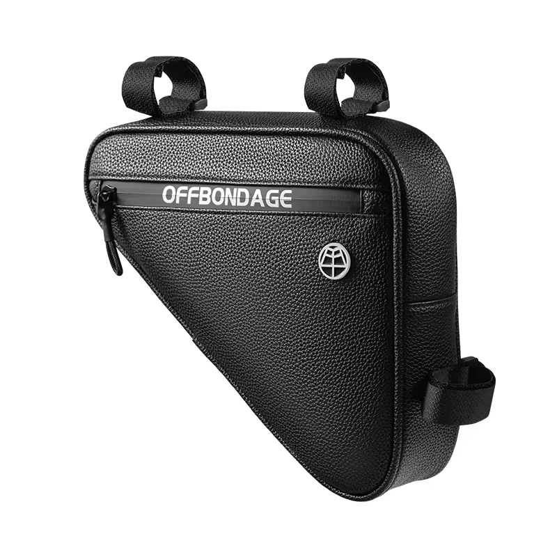 OFFBONDAGE 1.5LB Sac de vélo triangulaire pour tube, avec poches latérales, texture sergé, réfléchis