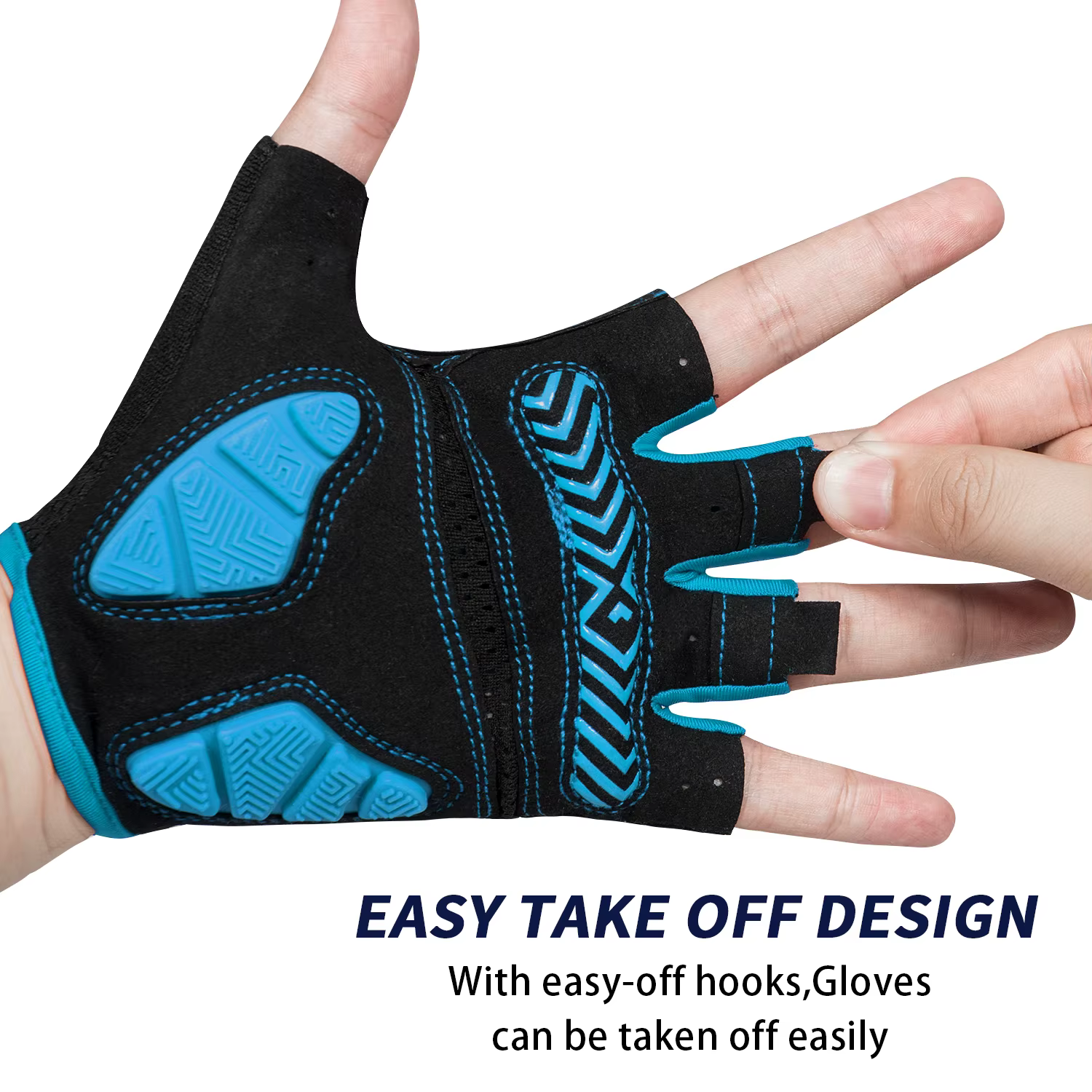 Gants de vélo de montagne MOREOK, demi-doigts, avec coussinets en gel de silicone de 5 mm, antichoc,