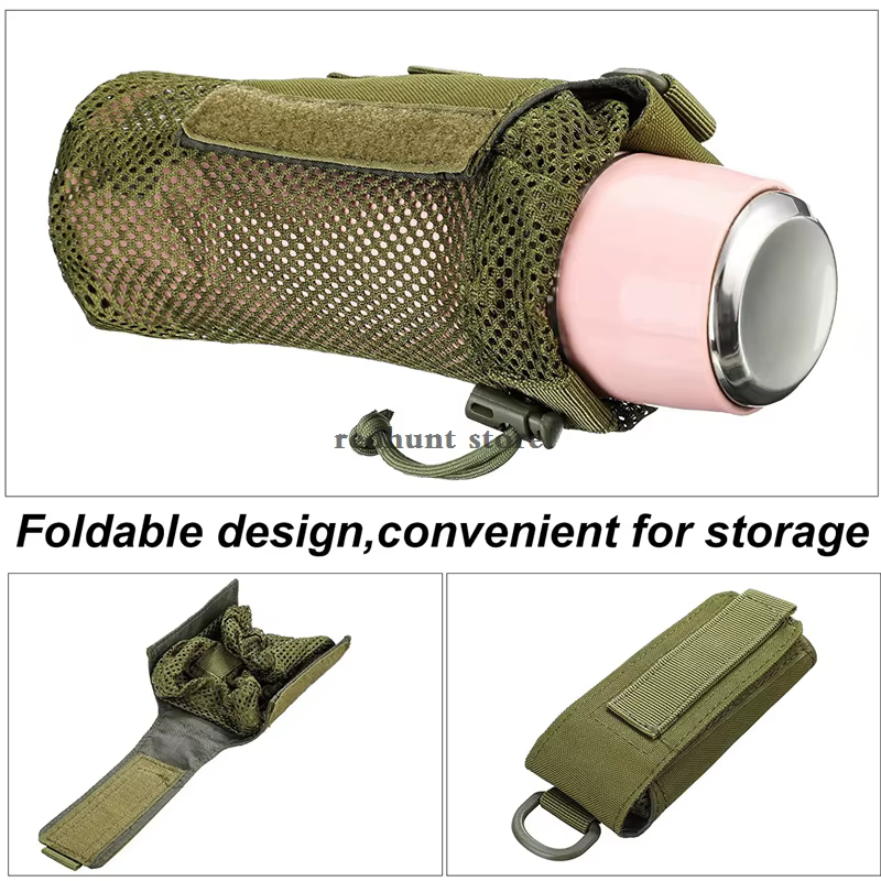 Pochette de bouteille d'eau de cyclisme en plein air, support tactique Molle, sac de rangement pliab