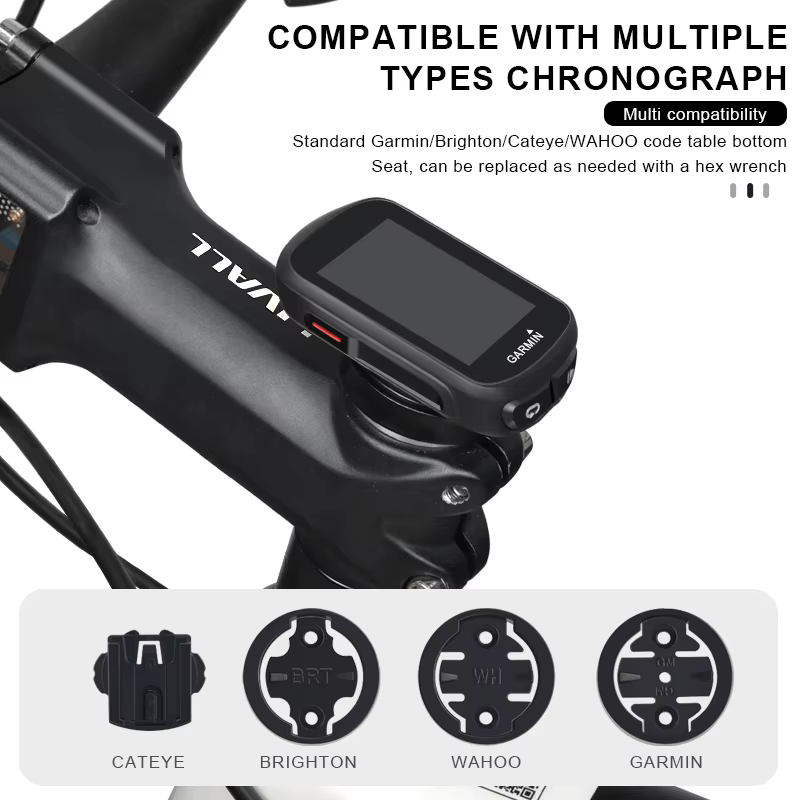 Support de téléphone de vélo, support de capuchon supérieur de tige pour Garmin Edge Bryton Cateye v