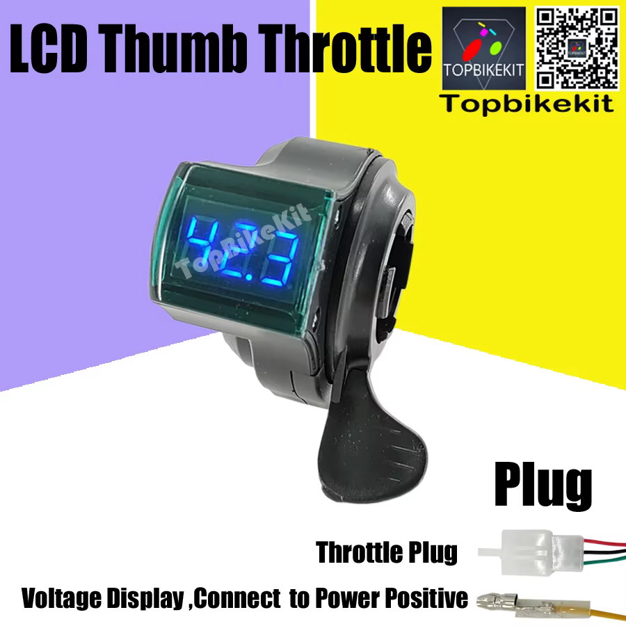 Accélérateur de pouce pour vélo électrique 12V-84V, affichage numérique Lcd, contrôle de vitesse, po