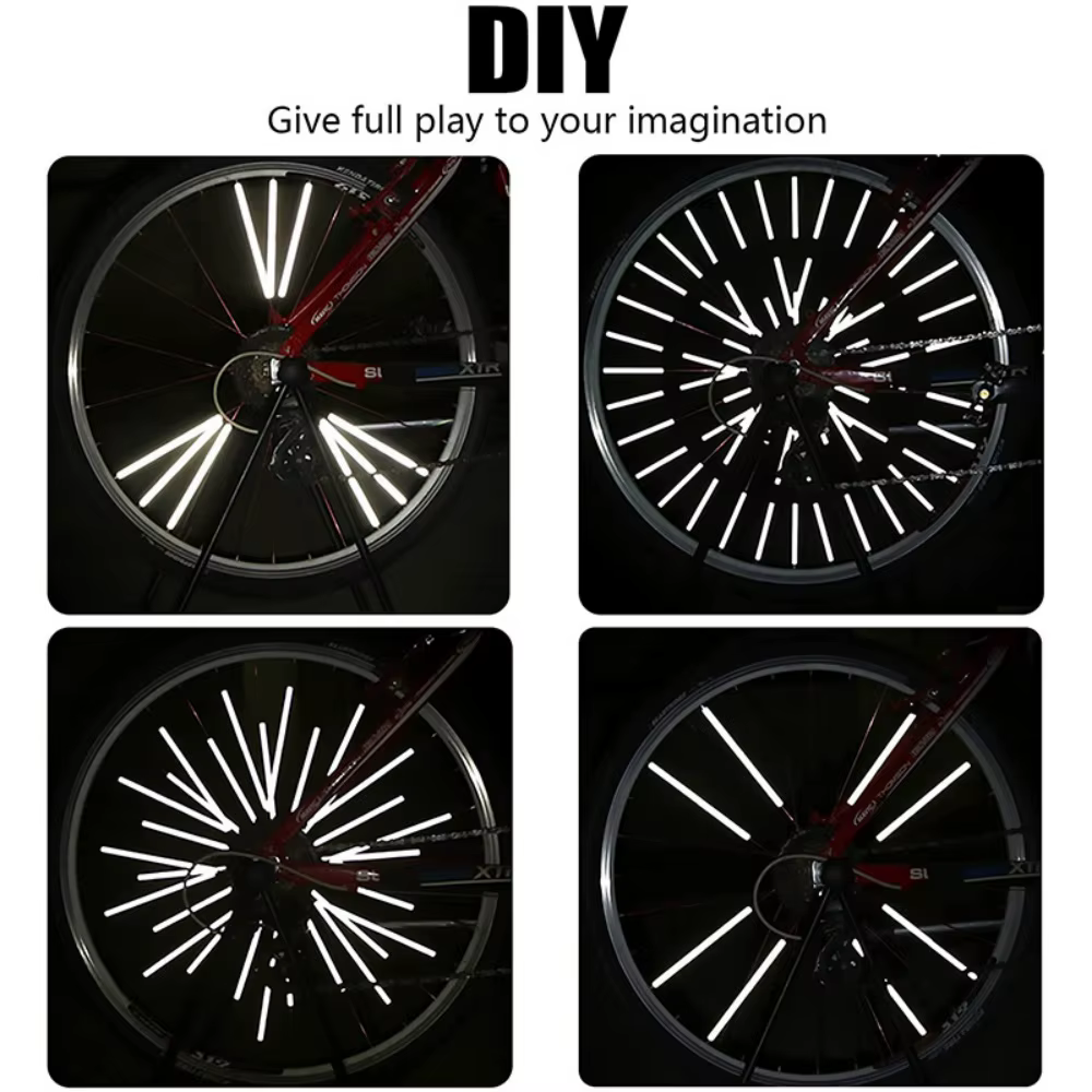 12 pièces ~ 96 pièces rayons de roue de vélo réflecteurs bricolage vélos rayons réflecteur 8cm cycli