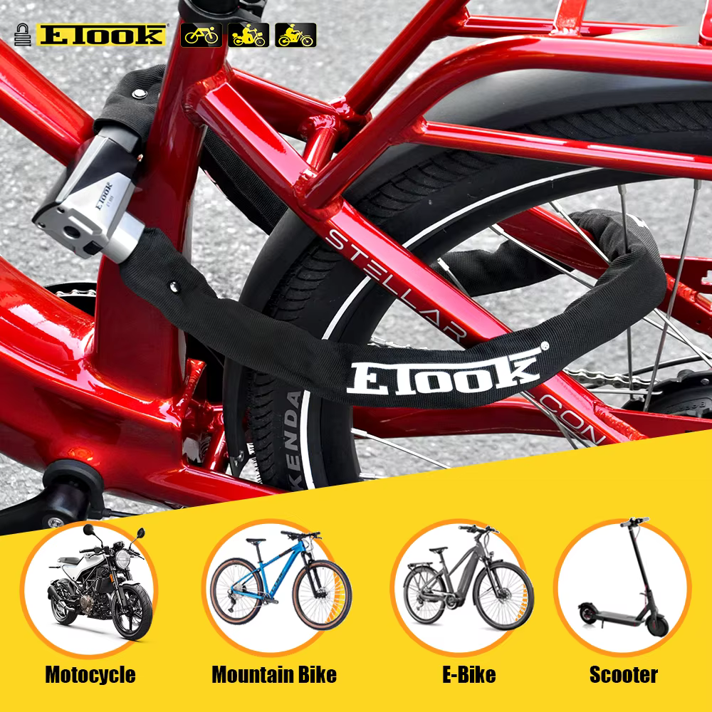 ETOOK serrure de vélo vtt serrure de vélo de route antivol sécurité robuste antivol chaîne serrure p