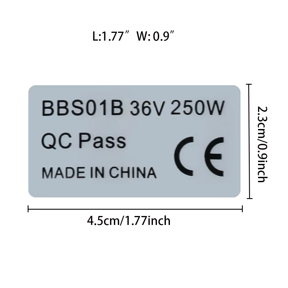 Autocollants de vélo électrique 36V 250W, 6 pièces, pour Bafang BBS01B BBS02B BBHD, moteur d'entraîn