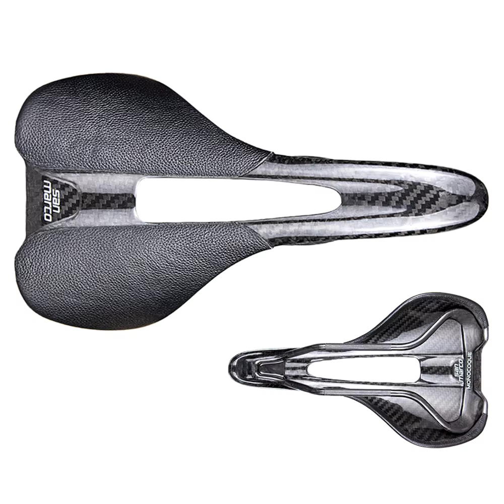 Selle de vélo de route en carbone intégral San Marco ultralégère, cuir creux pour TT et triathlon, p