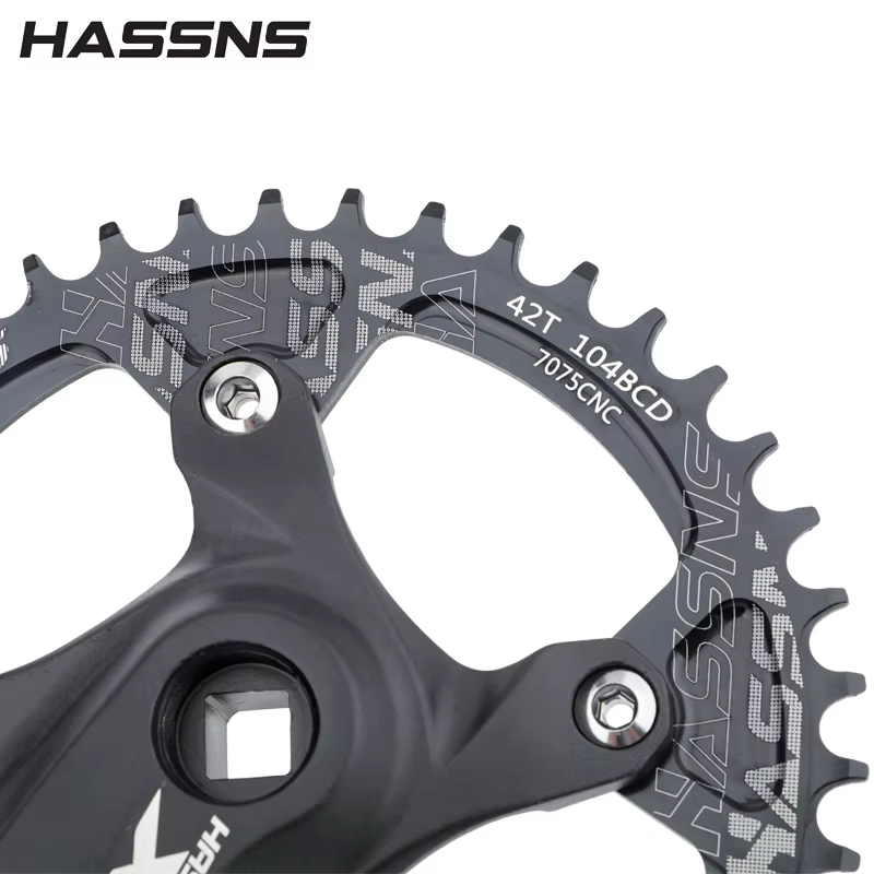 HASSNS XT Manivelle de vélo VTT à axe carré 104 BCD, bielles de vélo de montagne 170MM 32/34/36/38/4