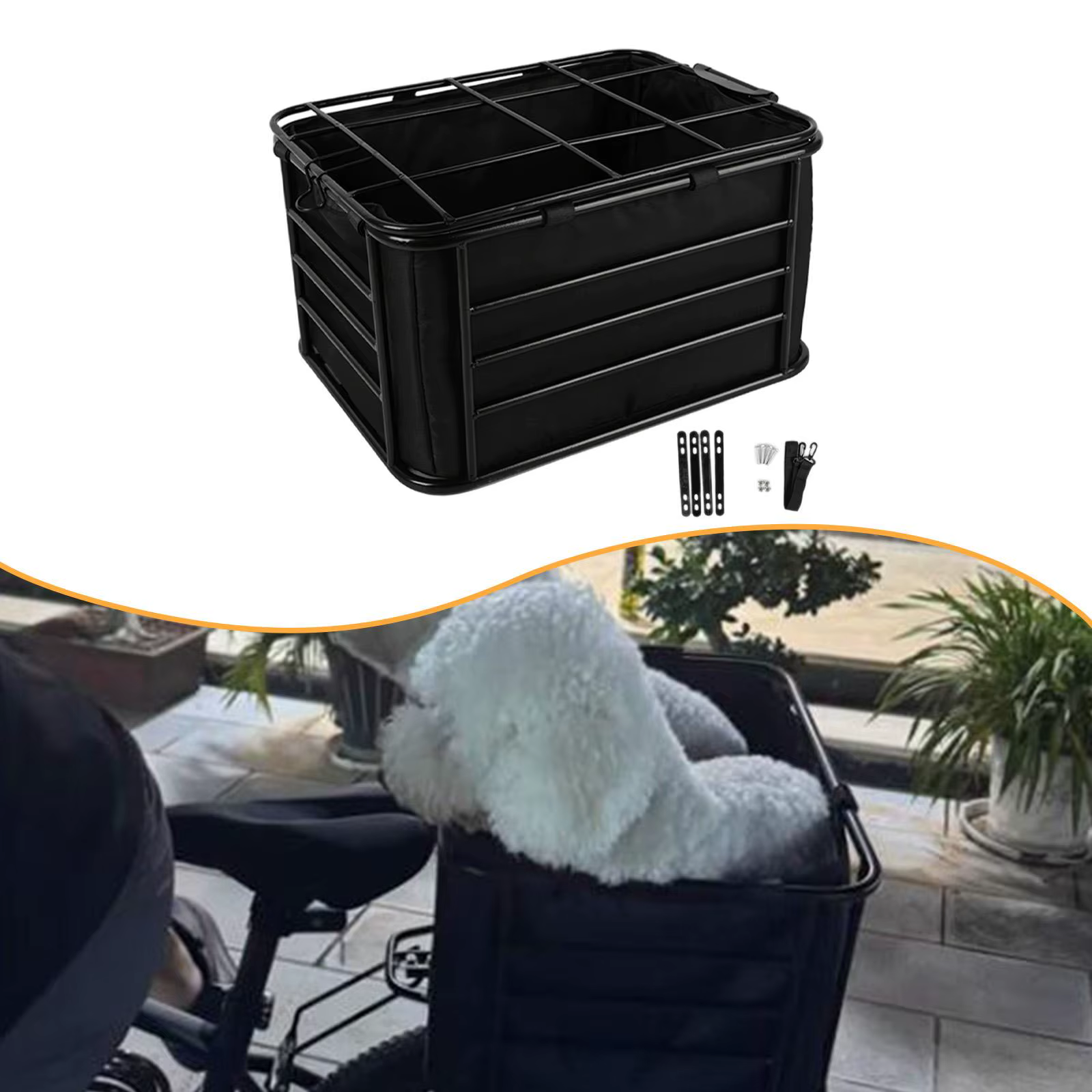 Panier de vélo arrière pour chien, porte-bagages pratique et robuste, panier de rangement pour vélo,