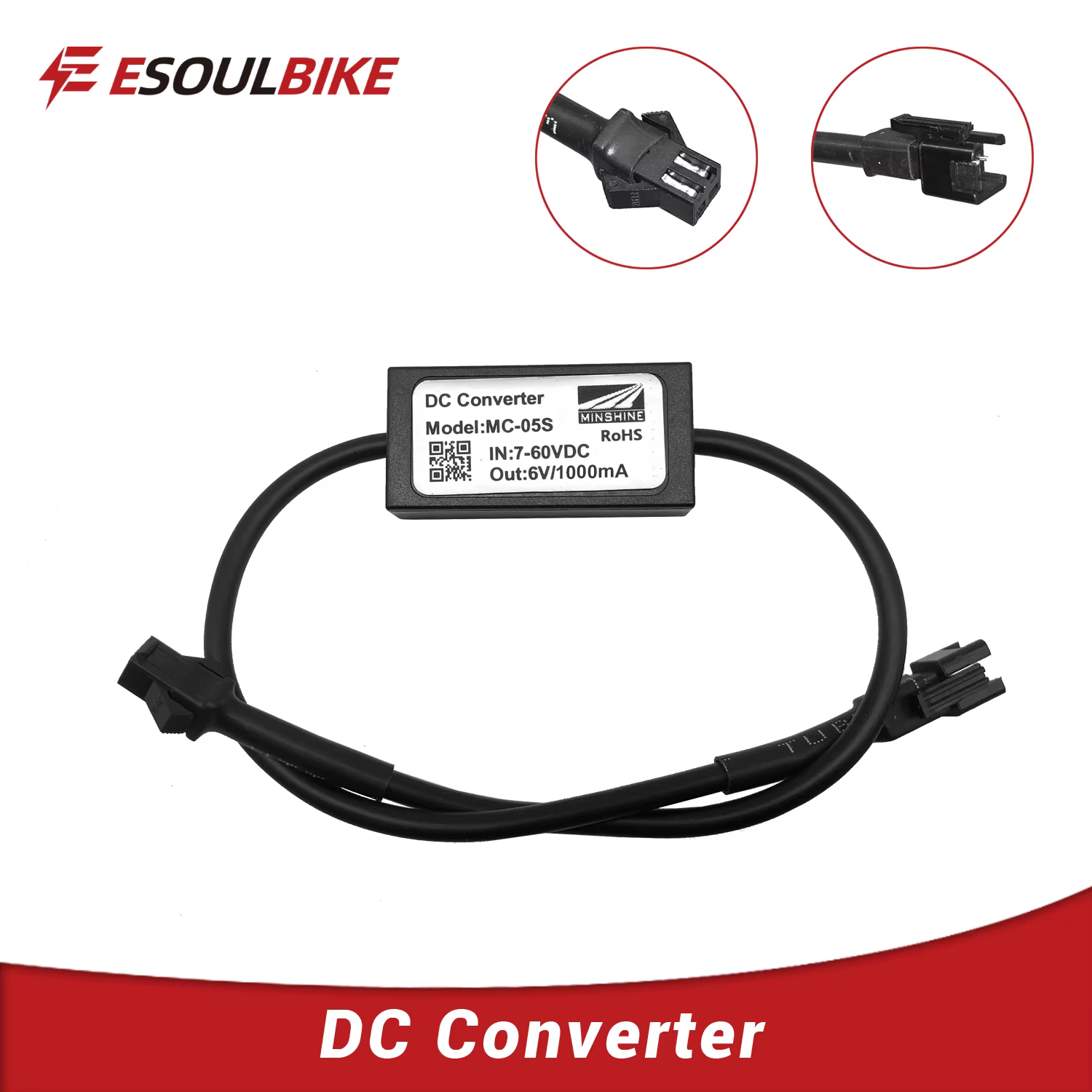Convertisseur cc 12V 24V 36V 48V 60V à 6V Ebike 6V, feu avant et arrière, fonction de Conversion éle