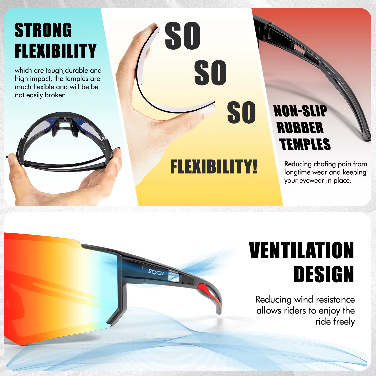 SCVCN nouvelles lunettes de soleil de cyclisme en plein air hommes lunettes de vélo de conduite sur