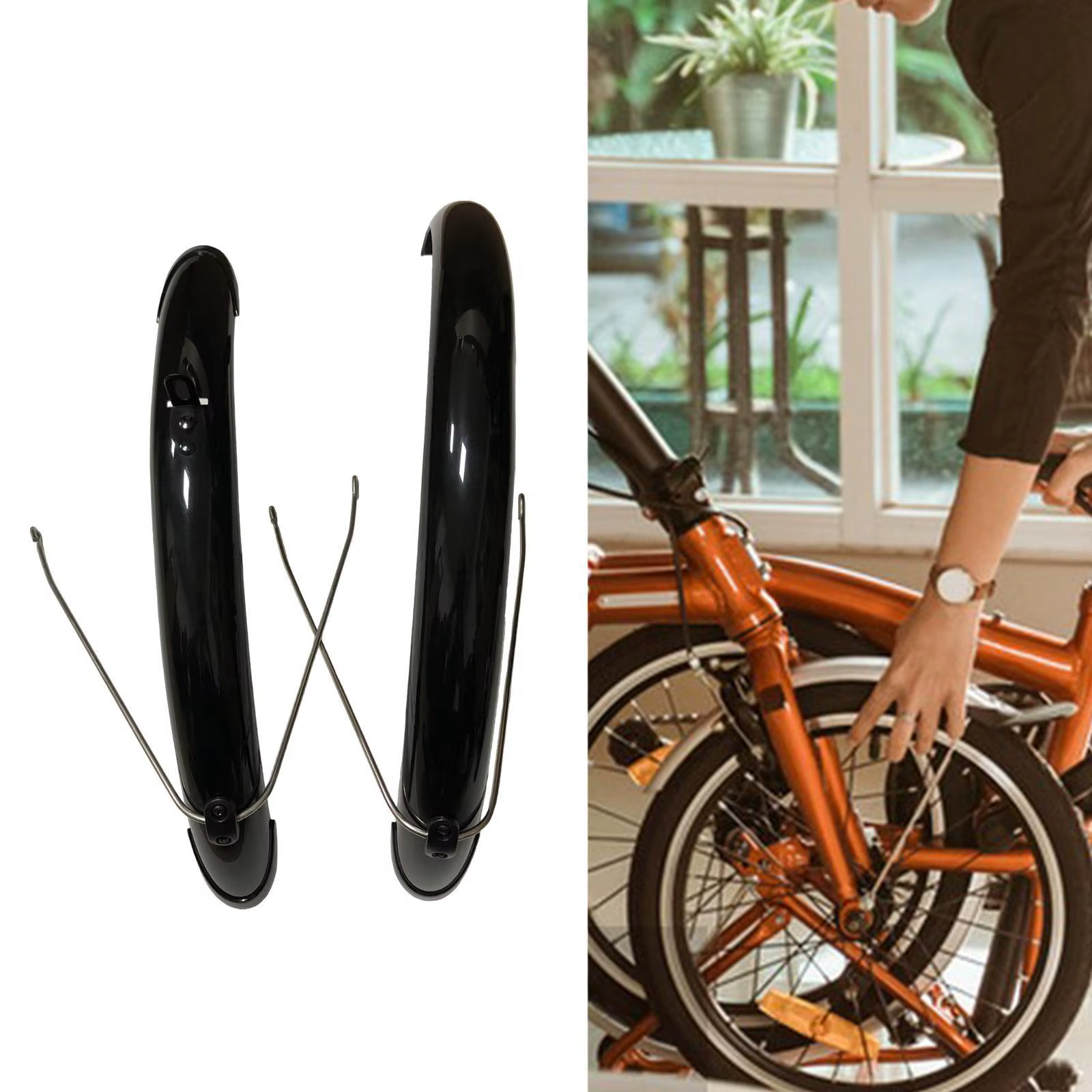 Garde-boue de vélo pliant 20 ", pièces de rechange de Protection de roue, remplacement noir robuste