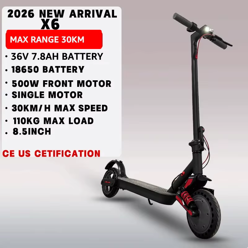 Trottinette électrique pliable 36V 500W avec siège amovible, batterie 7.8Ah, siège confortable amovi
