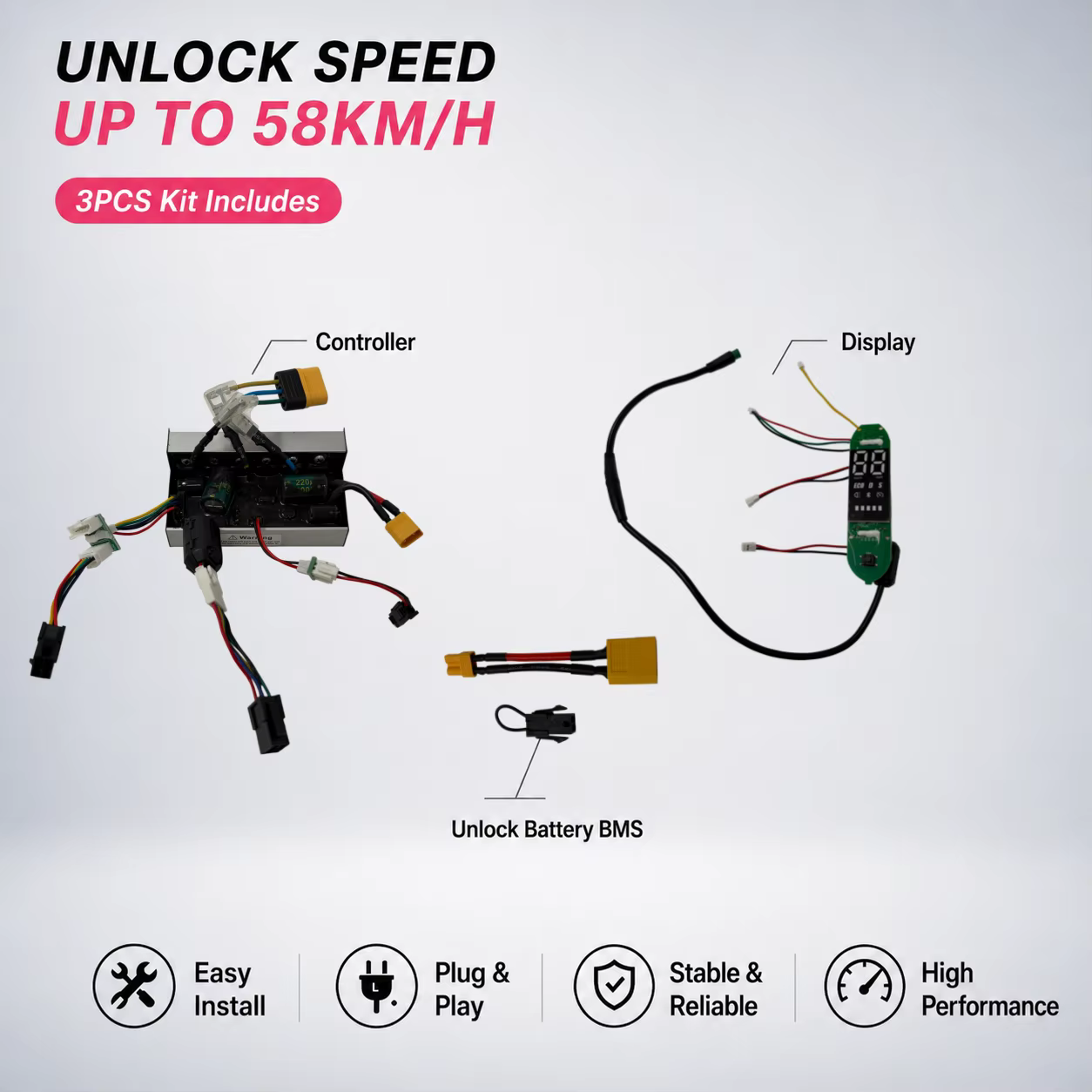 Kit de Contrôleur pour Trottinette Électrique Xiaomi 4 Ultra : Déverrouillage de la Vitesse, Réglage
